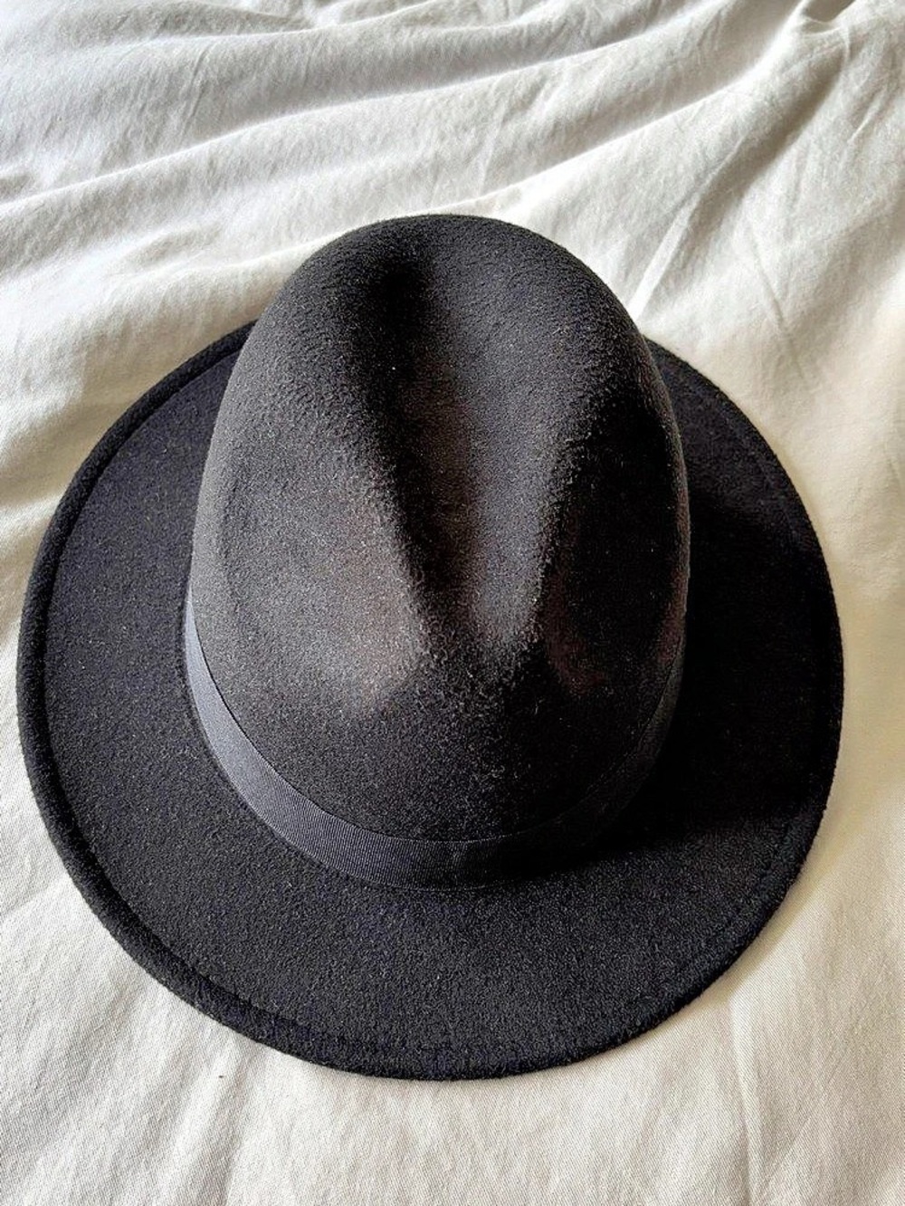 H&M Wool Felt Fedora Hat Black Size M/L